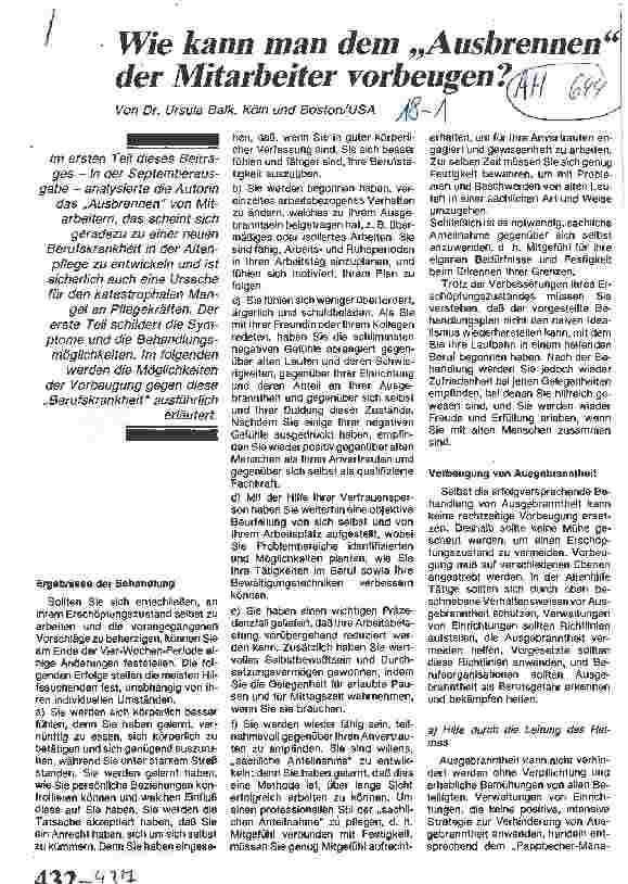 Vorschauseite 1: Wie kann man dem Ausbrennen der Mitarbeiter vorbeugen?