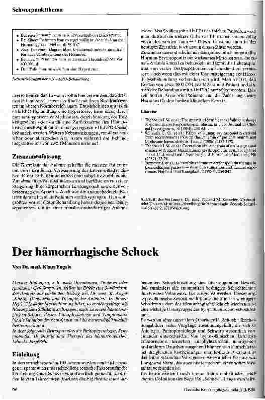 Vorschauseite 1: Der hämorrhagische Schock
