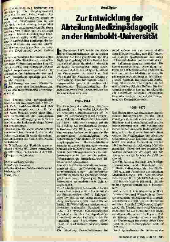Vorschauseite 2: Fortbildungsveranstaltung für Krankenschwestern während der VIII. Arbeitstagung der Sektion für gastroenterologische Endoskopie
