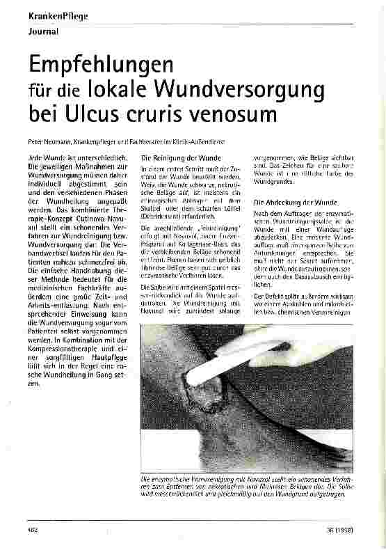 Vorschauseite 1: Empfehlungen für die lokale Wundversorgung bei Ulcus cruris venosum