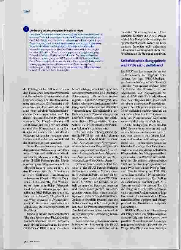 Vorschauseite 2: Pflegepersonaluntergrenzen Keine Verbesserung in Sicht