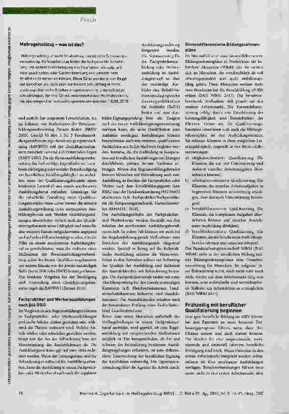 Vorschauseite 3: Berufliche Bildung als therapeutisches Potenzial begreifen