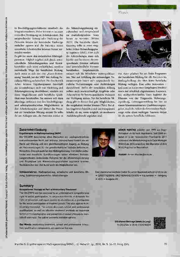 Vorschauseite 4: Berufliche Bildung als therapeutisches Potenzial begreifen