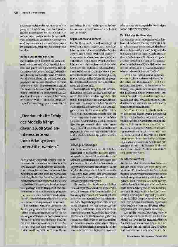 Vorschauseite 2: Eine Chance für mehr Qualität Ein Studienangebot im Bereich Altenpflege