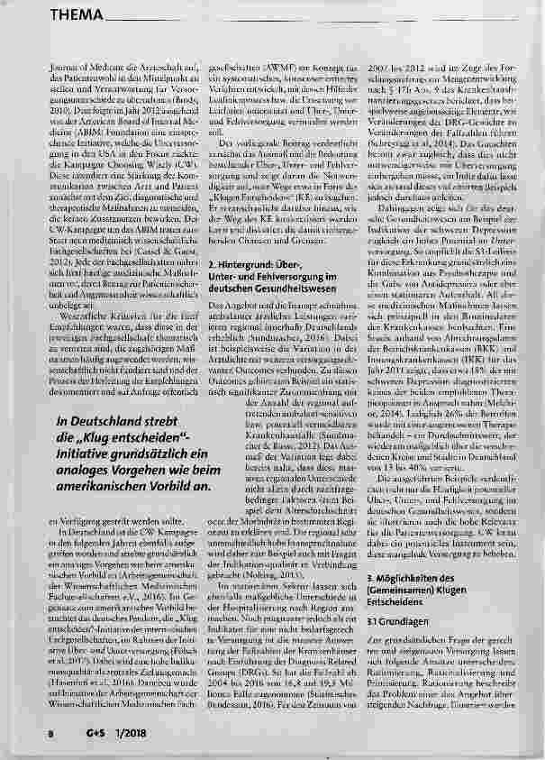 Vorschauseite 2: Möglichkeiten, Grenzen und Implementierung des „Klugen Entscheidens“ im deutschen Gesundheitswesen