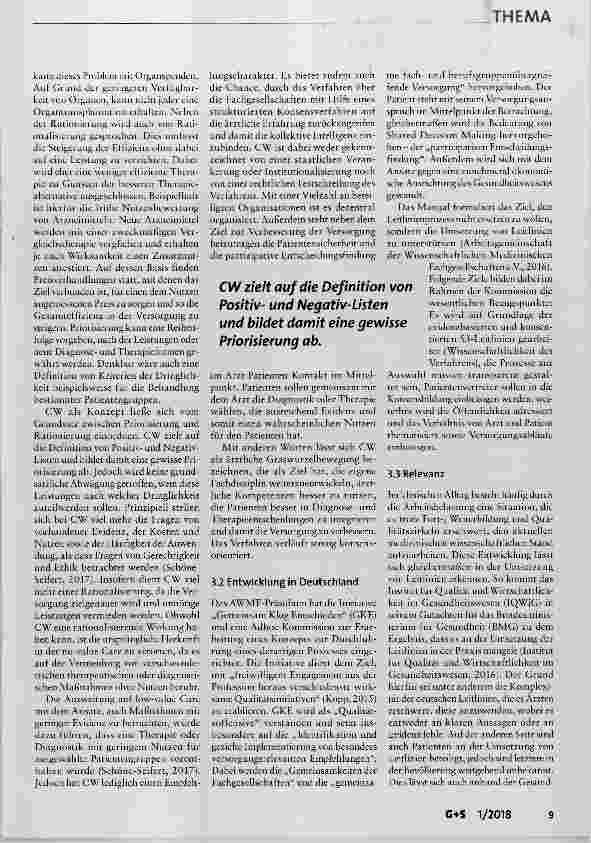 Vorschauseite 3: Möglichkeiten, Grenzen und Implementierung des „Klugen Entscheidens“ im deutschen Gesundheitswesen
