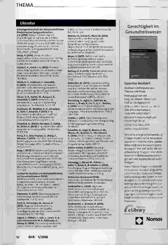 Vorschauseite 6: Möglichkeiten, Grenzen und Implementierung des „Klugen Entscheidens“ im deutschen Gesundheitswesen