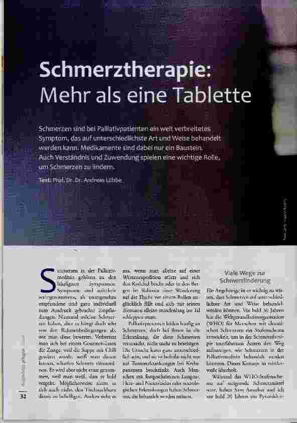 Vorschauseite 1: Schmerztherapie: Mehr als eine Tablette