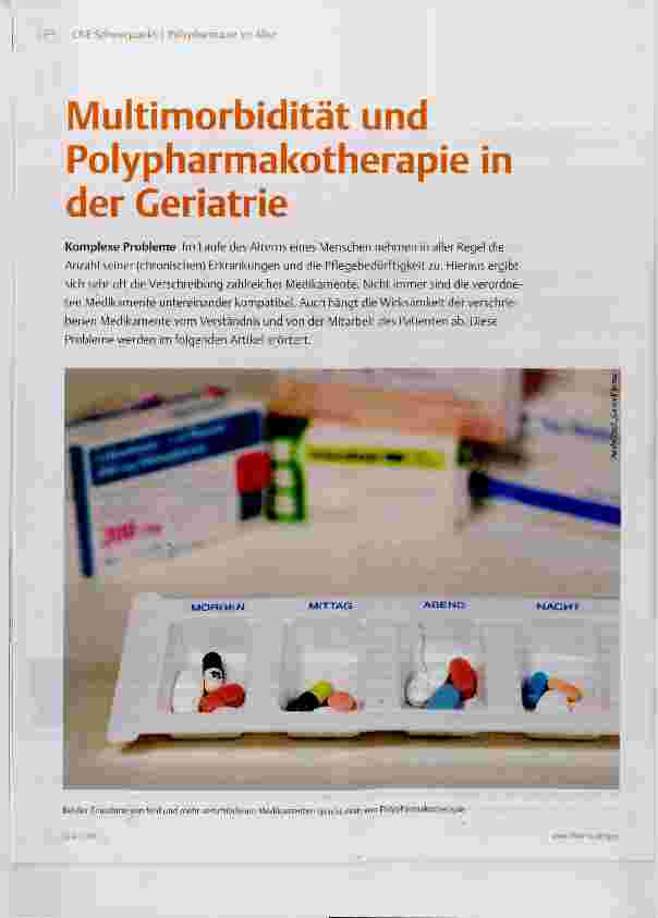 Vorschauseite 1: Multimorbidität und Polypharmakotherapie in der Geriatrie