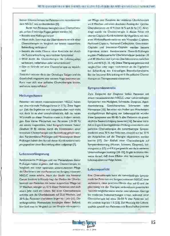 Vorschauseite 2: Ist die Frage der Behandlung oder Nichtbehandlung eines metastasierenden nicht-kleinzelligen Lungenkarzinoms immer noch ein ethisches Dilemma?