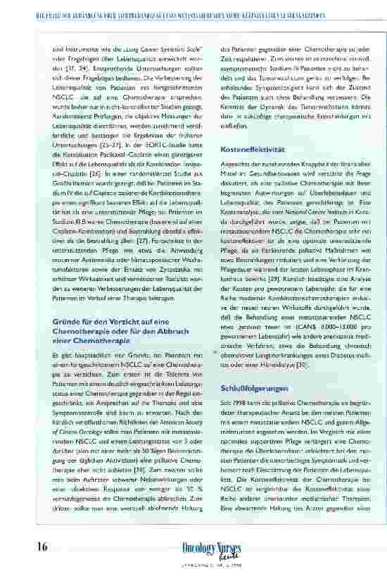 Vorschauseite 3: Ist die Frage der Behandlung oder Nichtbehandlung eines metastasierenden nicht-kleinzelligen Lungenkarzinoms immer noch ein ethisches Dilemma?