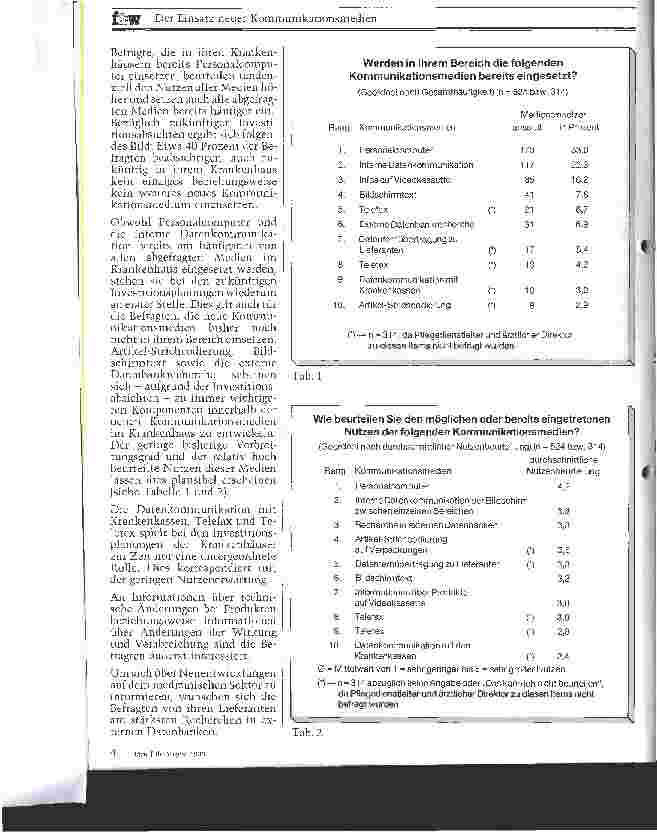 Vorschauseite 2: Der Einsatz neuer Kommunikationsmedien Ergebnisse einer empirischen Untersuchung von Führungskräften im Krh.