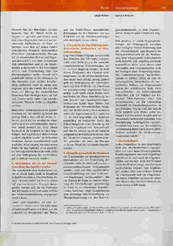 Vorschauseite 4: Handreichung zum Vorgehen bei erwachsenen Patientinnen und Patienten mit schwerster Hirnschädigung bei zu erwartendem Hirntod und Organspendewunsch