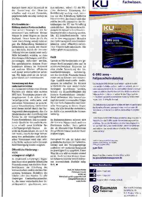 Vorschauseite 4: Zukunft für kleine Krankenhäuser?