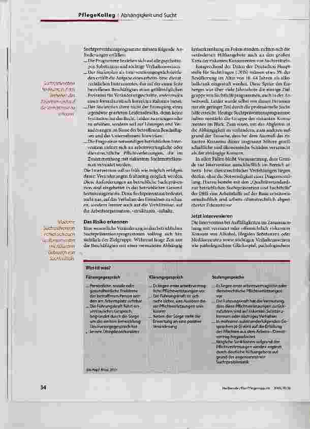 Vorschauseite 2: Riskantem Suchtmittelkonsum von Pflegenden Vorbeugen
