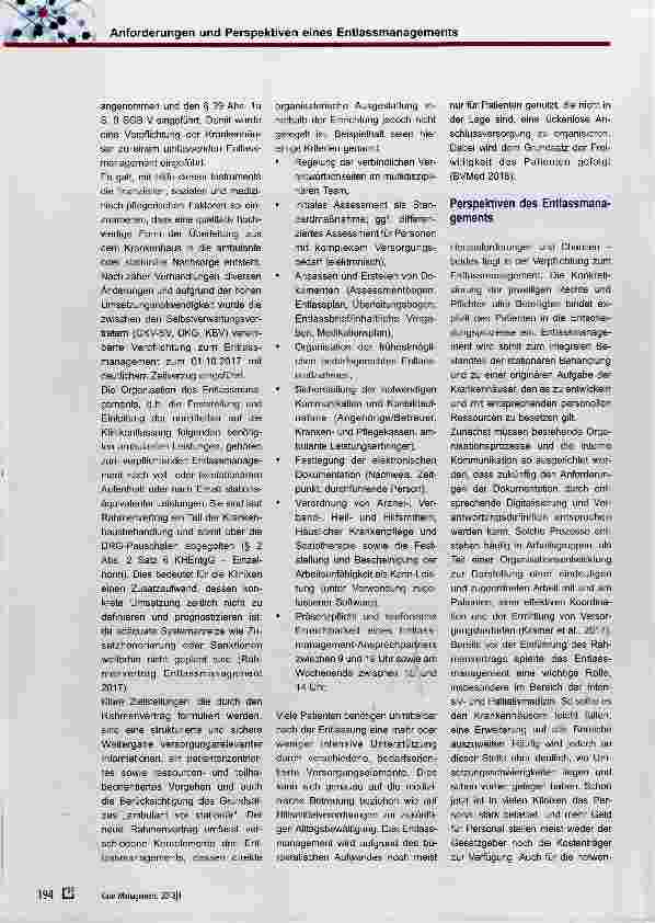 Vorschauseite 2: Anforderungen und Perspektiven eines kooperierenden, muitiprofessionellen Entlassmanagements