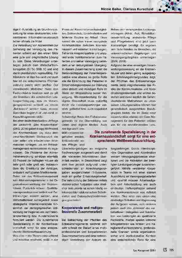 Vorschauseite 3: Anforderungen und Perspektiven eines kooperierenden, muitiprofessionellen Entlassmanagements
