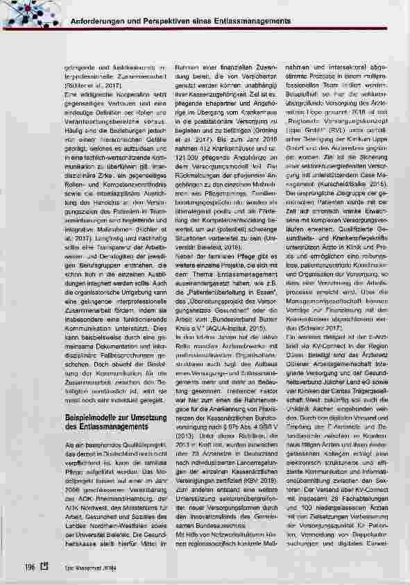 Vorschauseite 4: Anforderungen und Perspektiven eines kooperierenden, muitiprofessionellen Entlassmanagements