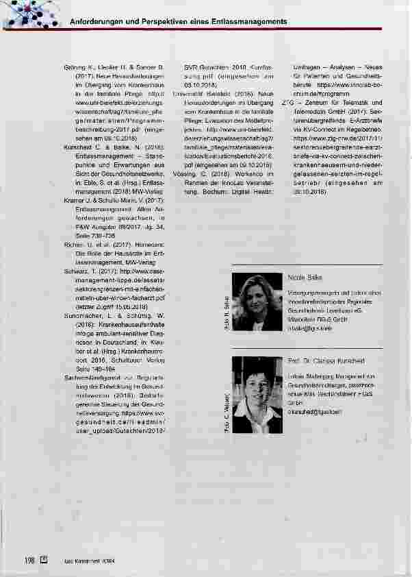 Vorschauseite 6: Anforderungen und Perspektiven eines kooperierenden, muitiprofessionellen Entlassmanagements