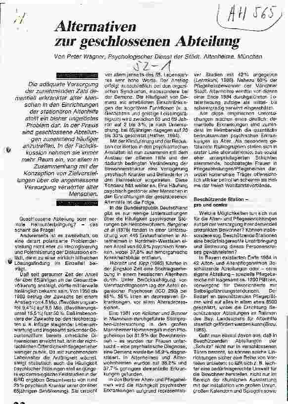 Vorschauseite 1: Alternativen zur geschlossenen Abteilung