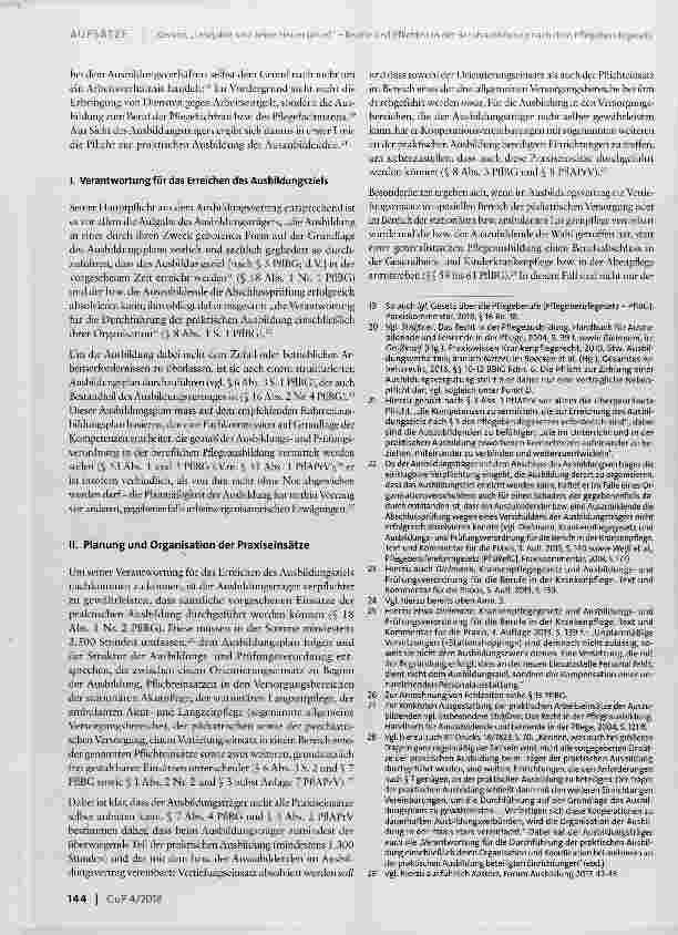 Vorschauseite 4: „Lehrjahre sind keine Herrenjahre! “ Rechte und Pflichten in der Berufsausbildung nach dem Pflegeberufegesetz (Teil 1: Rechte und Pflichten der Ausbildungsträger)