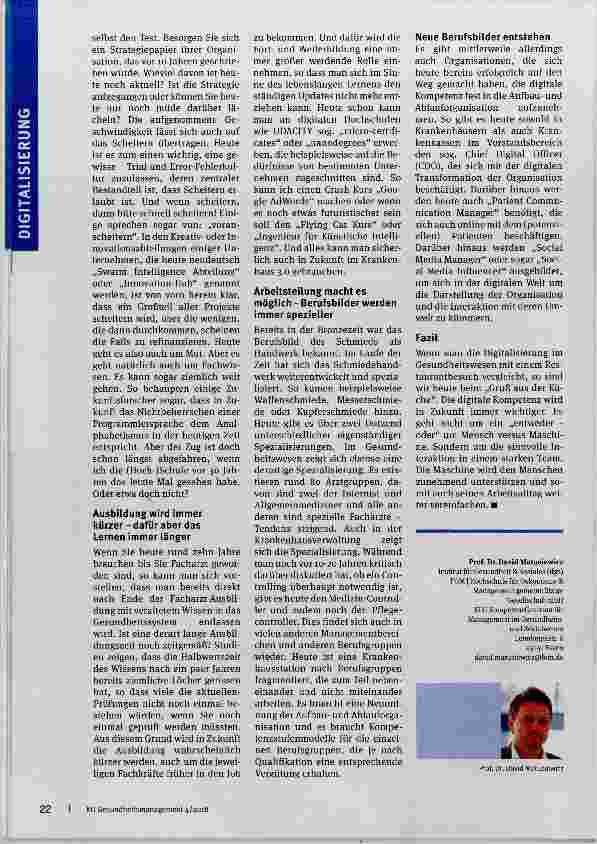 Vorschauseite 3: Digitale Arbeitswelt im Gesundheitswesen
