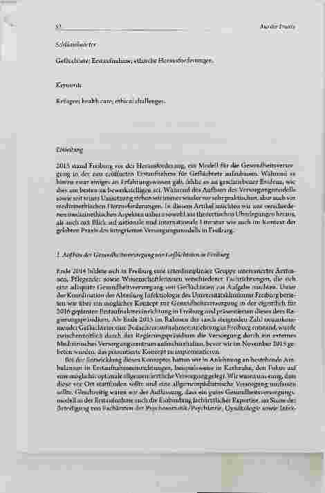 Vorschauseite 2: Medizinethische Herausforderungen der Gesundheitsversorgung in der Erstaufnahmefür Geflüchtete am Beispiel des Aufbaus eines integrierten Versorgungsmodells in derErstaufnahme in…