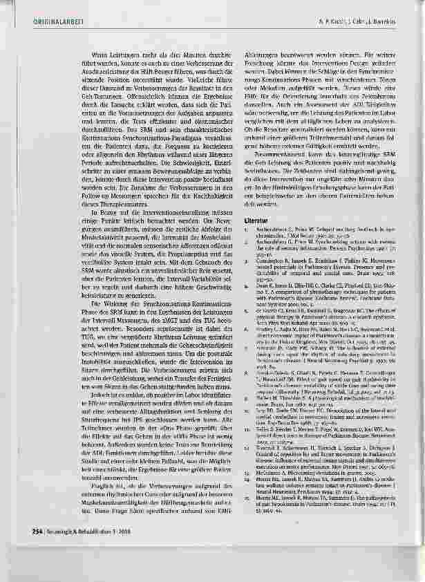 Vorschauseite 6: Morbus Parkinson: Verwendung eines spezifischen Rhythmusmodeils durch Tapping der Füße eine prospektive Einzelsystemstudie