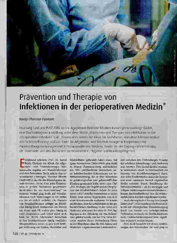 Vorschauseite 1: Prävention und Therapie von Infektionen in der perioperativen Medizin