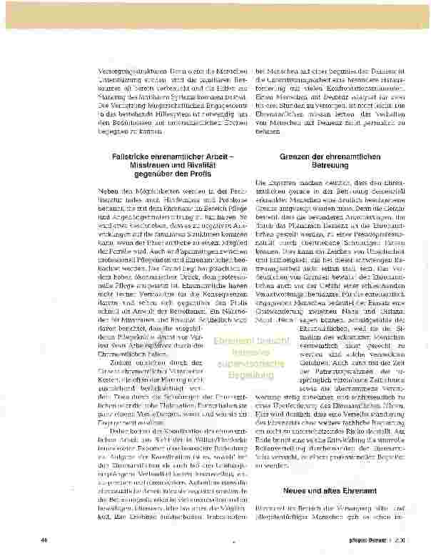 Vorschauseite 3: Das Ehrenamt - wenn s gut läuft ein Gewinn für alle