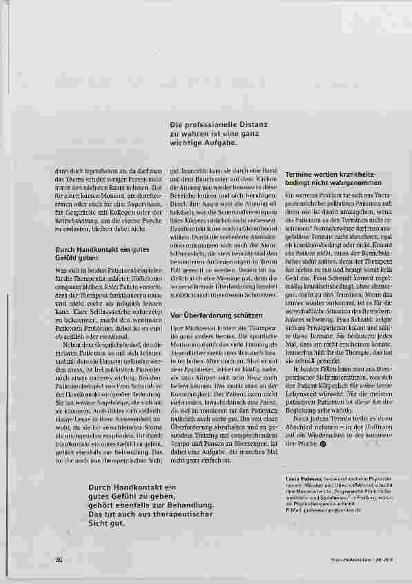 Vorschauseite 3: Physiotherapie bei Patienten, die um ihr baldiges Versterben wissen