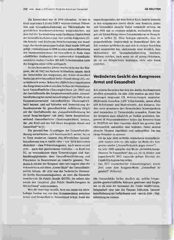 Vorschauseite 2: Kongress Armut und Gesundheit Poverty and Health Congress