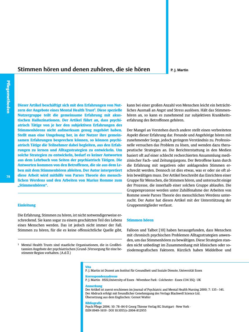 Vorschauseite 1: Stimmen hören und denen zuhören, die sie hören