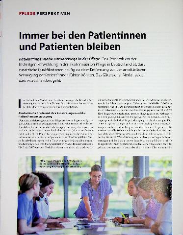 Vorschauseite 1: Immer bei den Patientinnen und Patienten bleiben.