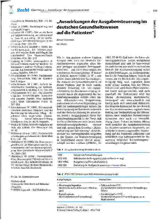 Vorschauseite 1: Auswirkungen der Ausgabensteuerung im deutschen Gesundheitswesen auf die Patienten
