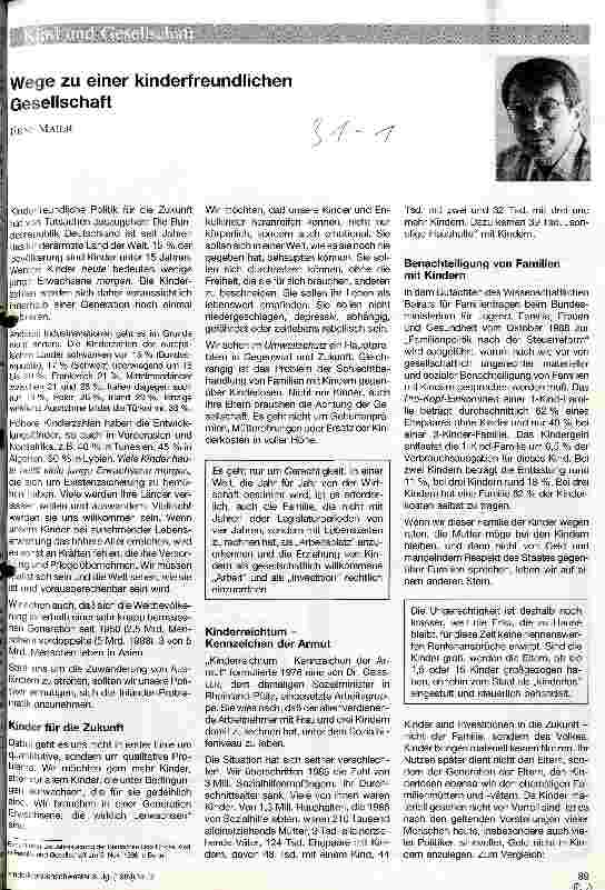 Vorschauseite 1: Wege zu einer kinderfreundlichen Gesellschaft