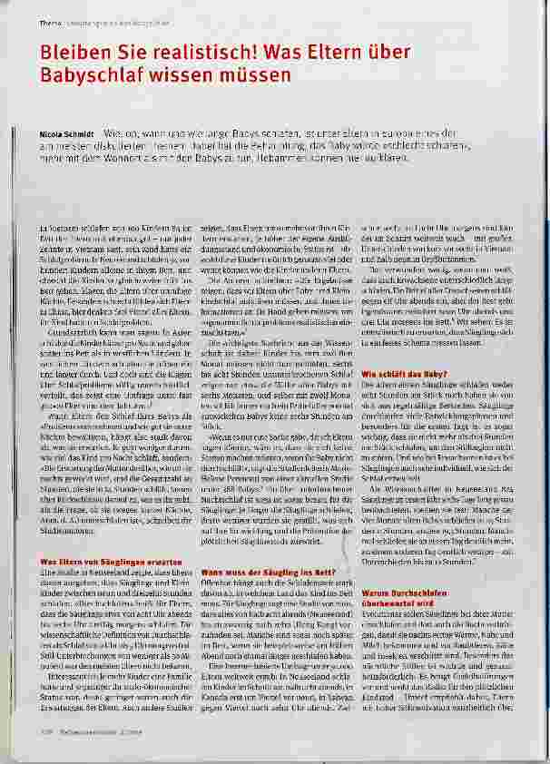 Vorschauseite 1: Bleiben Sie realistisch! Was Eltern über Babyschlaf wissen müssen