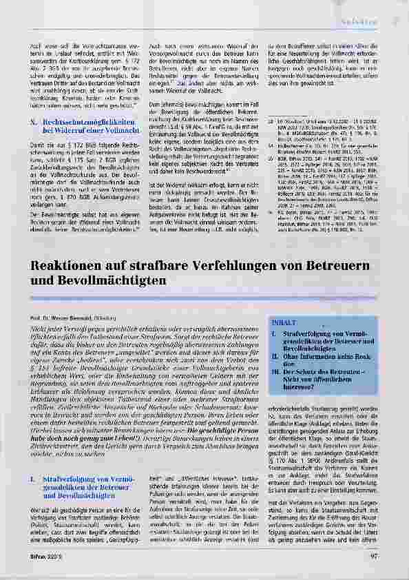 Vorschauseite 1: Reaktionen auf strafbare Verfehlungen von Betreuern und Bevollmächtigten