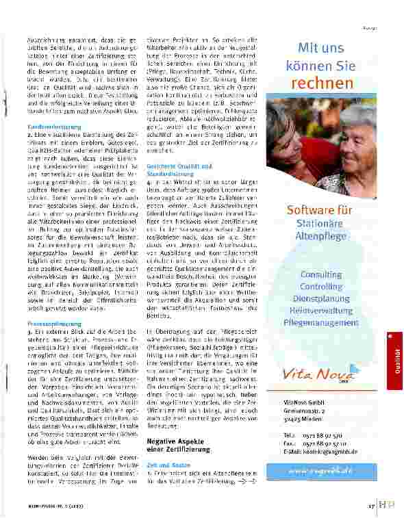 Vorschauseite 2: Pro und Contra einer Zertifizierung