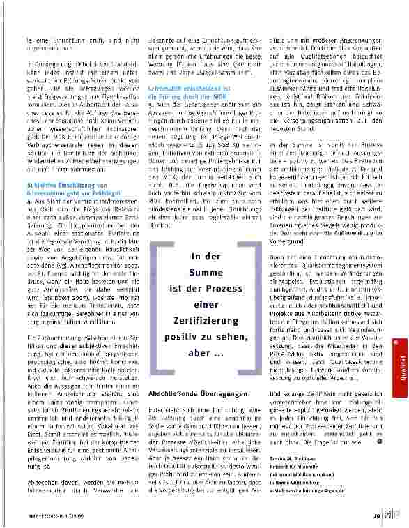 Vorschauseite 4: Pro und Contra einer Zertifizierung
