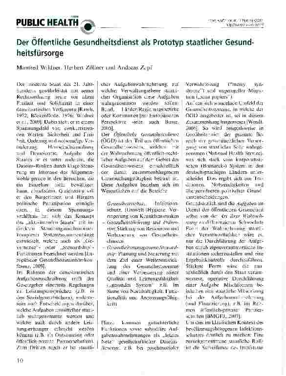 Vorschauseite 1: Der Öffentliche Gesundheitsdienst als Prototyp staatlicher Gesund heitsfürsorge