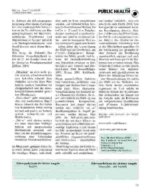 Vorschauseite 2: Der Öffentliche Gesundheitsdienst als Prototyp staatlicher Gesund heitsfürsorge