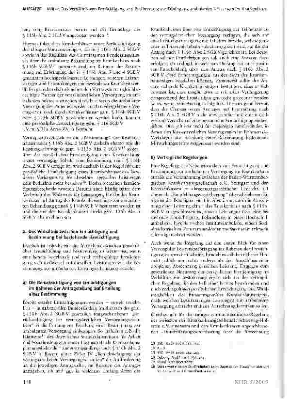 Vorschauseite 4: Das Verhältnis von Ermächtigung und Bestimmung zur Erbringung ambulanter Leistungen im Krankenhaus
