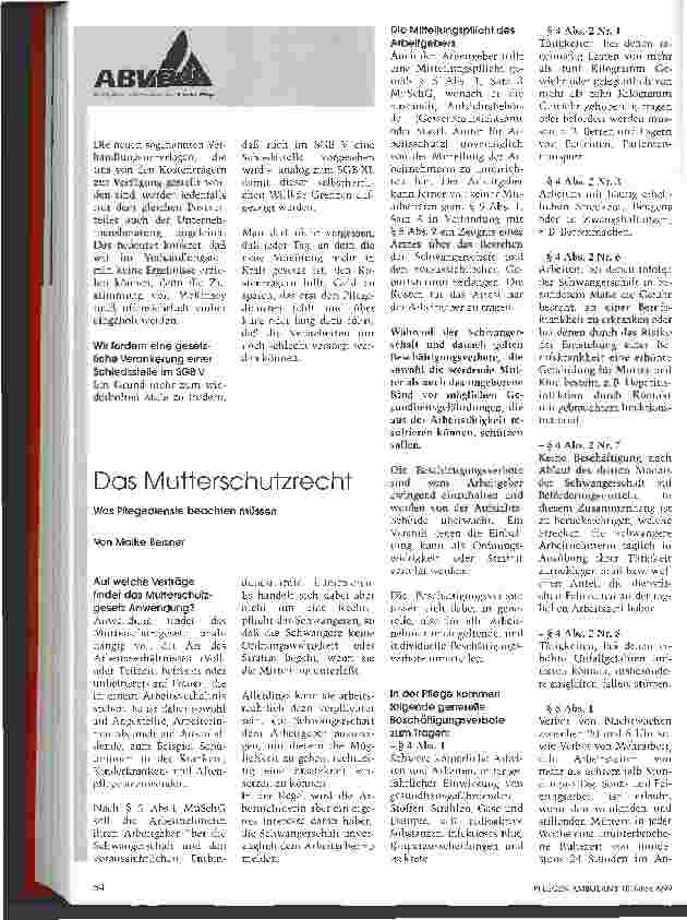 Vorschauseite 1: Das Mutterschutzrecht Was Pflegedienste beachten müssen