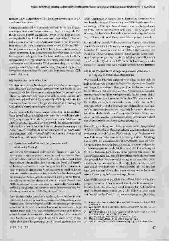 Vorschauseite 6: Rechtsprobleme der Erstattungsfähigkeit von implantierbaren Ereignisrekordernin der stationären und ambulanten Versorgung