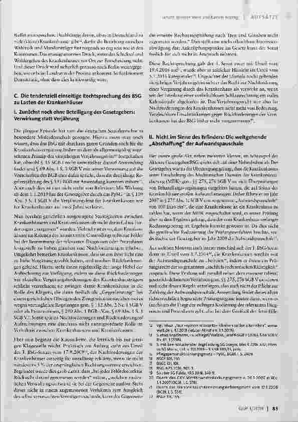 Vorschauseite 3: Berliner Werk und Kassels Beitrag: Die Streitigkeiten zur Krankenhausvergütung schlagen hohe Wellen vor den Schranken der Sozialgerichte