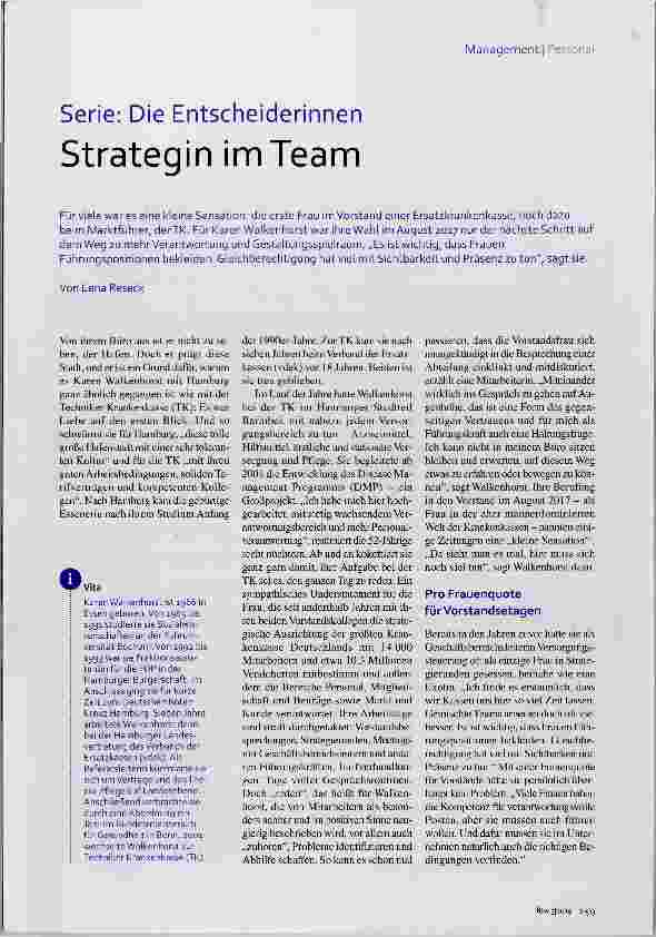 Vorschauseite 2: Serie: Die Entscheiderinnen Strategin im Team