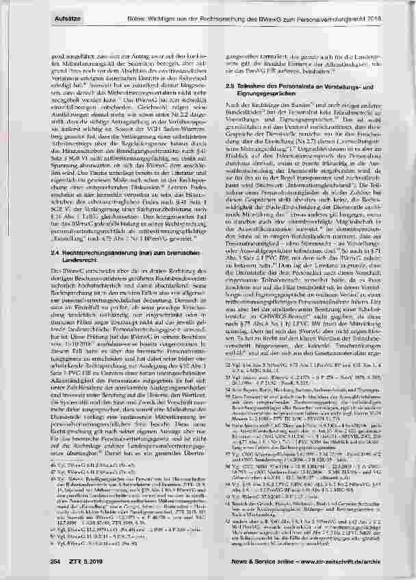 Vorschauseite 4: Wichtiges aus der Rechtsprechung des Bundesverwaltungsgerichts zum Personalvertretungsrecht 2018