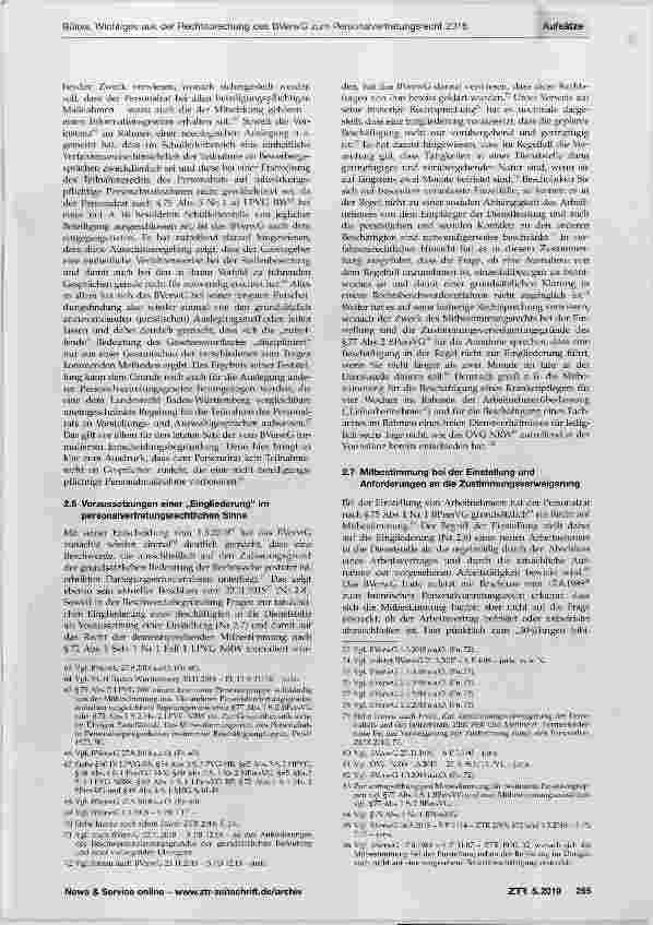 Vorschauseite 5: Wichtiges aus der Rechtsprechung des Bundesverwaltungsgerichts zum Personalvertretungsrecht 2018
