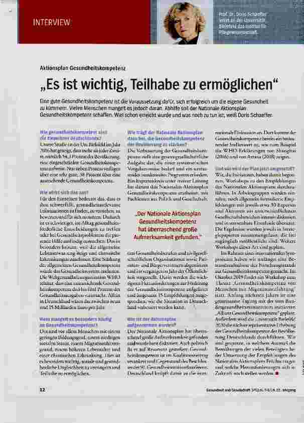 Vorschauseite 1: „Es ist wichtig, Teilhabe zu ermöglichen“